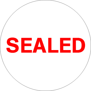Runde experta-Sicherheitssiegel SEALED in verschiedenden Variationen zu 100 Stück / VE 30 mm Ø Grund weiß - Text rot