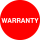 Runde experta-Sicherheitssiegel WARRANTY in verschiedenden Variationen zu 100 Stück / VE 30 mm Ø Grund rot - Text weiß