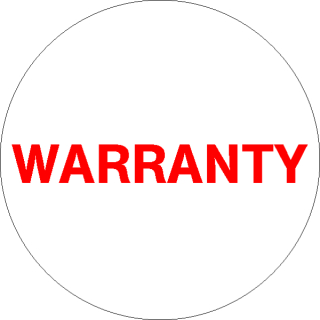 Runde experta-Sicherheitssiegel WARRANTY in verschiedenden Variationen zu 100 Stück / VE 30 mm Ø Grund weiß - Text rot
