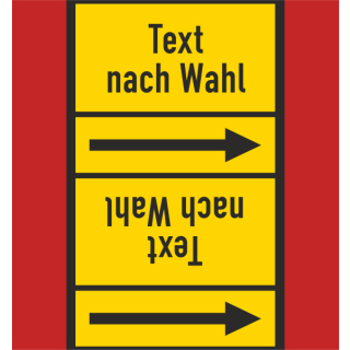 Rohrkennzeichnungsbänder für brennbare Gase nach DIN 2403 Text nach Wahl mit Zusatzfarben