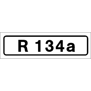 Kältemittelschilder als einzelne Etiketten mit dem Kurzzeichen des Durchflussstoffes - 133 Stk/Rolle 20 x 75 mm - 133 Stück/Rolle