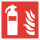 Langnachleuchtende Brandschutzkennzeichnung Feuerlöscher nach ASR A1.3 10x10 cm Folien-Schild selbstklebend