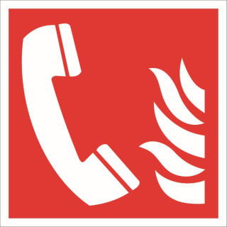 Langnachleuchtende Brandschutzkennzeichnung Brandmeldetelefon nach ASR A1.3