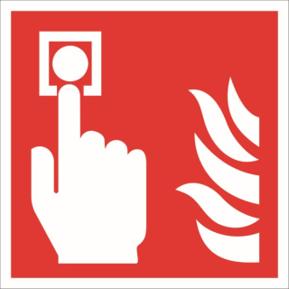 Langnachleuchtende Brandschutzkennzeichnung Brandmelder nach ASR A1.3 15x15 cm Folien-Schild selbstklebend