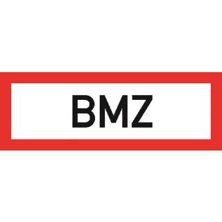 Langnachleuchtende Brandschutzkennzeichnung BMZ 29,7x10,5 cm Folien-Schild selbstklebend