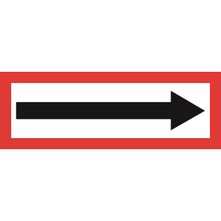 Langnachleuchtende Brandschutzkennzeichnung Schild mit langem Pfeil