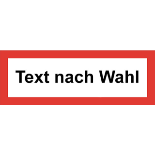Langnachleuchtende Brandschutzkennzeichnung Text nach Wahl 29,7x10,5 cm Folien-Schild selbstklebend