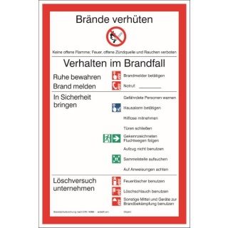Langnachleuchtende Brandschutzkennzeichnung Brandschutzordnung Teil A 20x30 cm Folien-Schild selbstklebend
