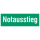 Langnachleuchtende Rettungswegkennzeichnung Notausstieg Schriftzug 30x10,5 cm Folien-Schild selbstklebend