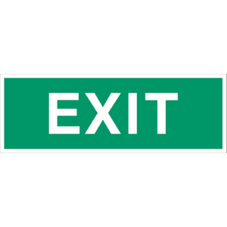 Langnachleuchtende Rettungswegkennzeichnung Exit Schriftzug 30x10,5 cm Folien-Schild selbstklebend