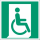 Langnachleuchtende Rettungswegkennzeichnung Notausgang für Rollstuhlfahrer rechts 20x20 cm Aluminium-Schild
