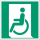 Langnachleuchtende Rettungswegkennzeichnung Notausgang für Rollstuhlfahrer links