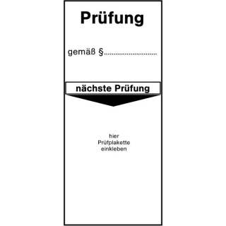 Grundetiketten "Prüfung gemäß §*" ca. 42 x 92 mm ca. 110 Stück / Rolle