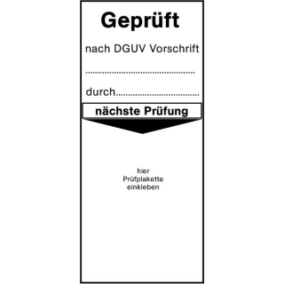 Grundetiketten "Geprüft nach DGUV Vorschrift" ca. 42 x 92 mm ca. 110 Stück / Rolle