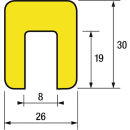 Warn-und Schutzprofile Kantenschutz Typ G, gelb-schwarz, selbstklebend 100 x 2,6 x 3 cm