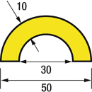 Warn-und Schutzprofile Rohrschutz Typ R30, gelb-schwarz, selbstklebend 100 x 5 x 2,5 cm