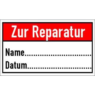 Beschriftbare Kennzeichnungsschilder für die Materialprüfung Zur Reparatur in verschiedenden Variationen