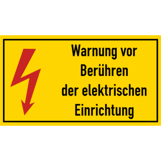 Selbstklebende Warnschilder elektrischer Spannung  Warnung vor Berührungen der elektrischen Einrichtung in verschiedenen Ausführungen