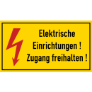 Selbstklebende Warnschilder elektrischer Spannung  Elektrische Einrichtungen ! Zugang freihalten ! in verschiedenen Ausführungen Ausf. A 40 x 75 mm - 133 Stück/Rolle