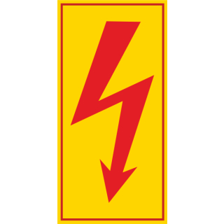 Selbstklebende Warnschilder elektrischer Spannung  Symbol Blitz mit rotem Rand in verschiedenen Ausführungen