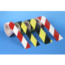 Warnklebebänder zur Kennzeichnung von Gefahrenstellen gemäß ASR A1.3 mit rückseitigem Abdeckpapier und hochwertiger Klebefolie  gelb - schwarz 38 mm x 33 m rechtsweisend
