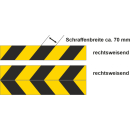 Warnklebebänder zur Kennzeichnung von Gefahrenstellen gemäß ASR A1.3 mit rückseitigem Abdeckpapier und hochwertiger Klebefolie  gelb - schwarz 38 mm x 33 m rechtsweisend