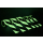 Nachleuchtend schraffierte Warnklebebänder  bestehend aus einer fluoreszierenden Folie mit Schutzlaminat  50 mm x 10 m grün nachleuchtend rechtsweisend rechtsweisend