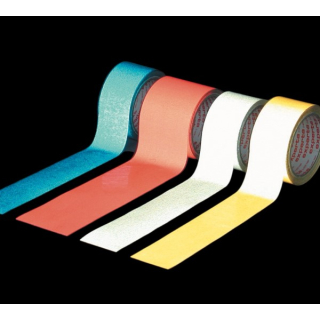 Reflektierende unifarbige Warnbänder aus einer PVC-Folie selbstklebend und mit transparenten Schutzabdeckung in verschiedenden Variationen