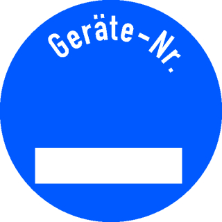 Inventar-Etiketten 30 mm Ø Geräte-Nr. mit transparenterer Schutzabdeckung zum selbst beschriften VE = 100 Stk in verschiedenen Variationen blau