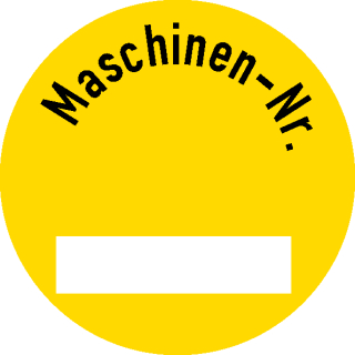 Inventar-Etiketten 30 mm Ø Maschinen-Nr. mit transparenterer Schutzabdeckung zum selbst beschriften VE = 100 Stk in verschiedenen Variationen gelb